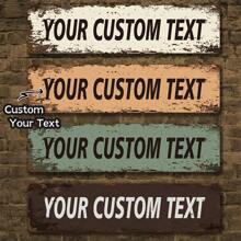 1PC Wall-Mounted Customizable Text Vintage Metal Street Sign Vintage Metal Street Sign Yard Signs With Custom Street Name For House, Bedroom, Business, Wall Decor, Valentine's Day, Valentine's Day Decor,Home Harmony - Multicolor - View 2