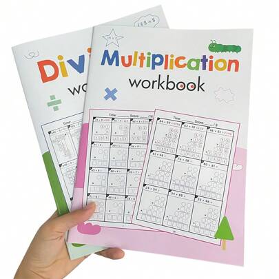 Two Digit Multiplication Division Practice, Double Digit Long Multiplication Division Workbook For Kids Learning Educational Math Activity Book For El