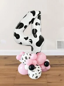 21 件/套奶牛场生日派对气球装饰，40 英寸（101.6 厘米）数字 0-9 生日周年纪念气球套装，奶牛印花气球，生日农舍装饰，牛仔主题数字气球，谷仓装饰，圣诞节 - 彩色 - 查看 8