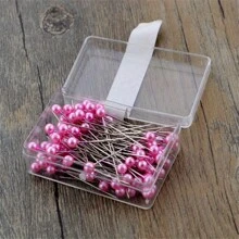 100 alfileres de costura, alfileres rectos de 1.57 pulgadas con cabeza de perla, alfileres de acolchar para costura, joyería, manualidades y suministros de costura