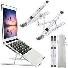 Laptop Stand Laptop Stand Riser Computer Stand Adjustable Aluminum Foldable Portable Laptop Stand For 10 -15.6 Inch Laptops And Tablets Silver - Laptop Stand - View 7