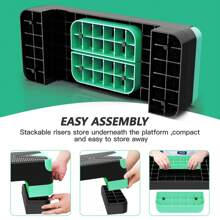 Aerobic Exercise Step Adjustable Aerobic Stepper For Exercise Workout Step Platform For Step Up, 26.5" Step Deck With 4" 6" 8" Adjustable Height Risers, Women Home Gym Cardio Fitness - 綠色 - 查看 5