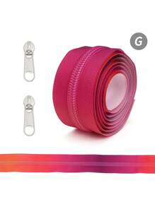 5# Nylon Gradient Zipper, (39.37inch) 1 Meter Zipper With 2 Zipper Heads, 10 Dopamine Gradient Colors, Light Gold Or Silver Zipper Pulls, Suitable For Garments, Bags, Textiles, And DIY Craft Products - Multicolor - View 14