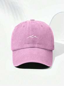 1 Piece Mountain Pattern Printed Baseball Cap, Retro Fashion Distressed Hat, Unisex For All Seasons, Adjustable Size, Soft Top Fashionable Mountaineering Hat, Outdoor Outings, Mountain Climbing, Daily Wear, Perfect Gift