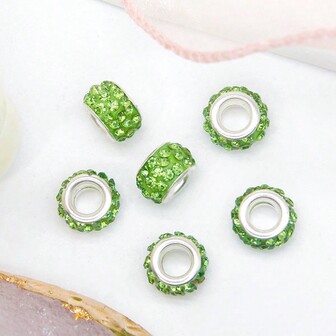 30pcs/Set 3-Row Crystal Beads, Clay Balls, Large Hole Beads Jewelry Making Set