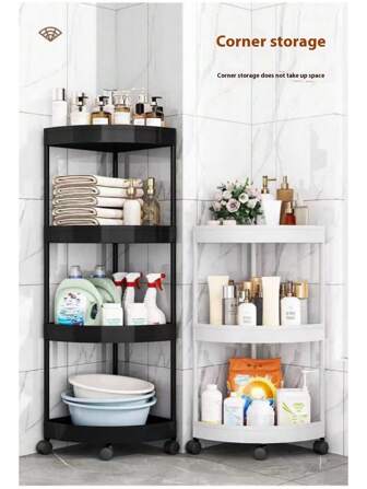 1pc Floor-Standing Multi-Tier Shelf, No Drilling Required