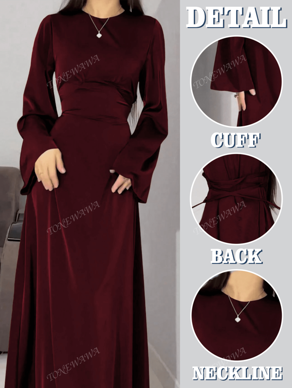 Women's Simple Solid Color Elegant Evening Gown Style Dress