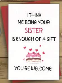 1 张有意义的生日贺卡，有趣的姐姐生日贺卡，送给最好的朋友、姐姐的礼物，生日祝福卡，圣诞节 - 彩色 - 查看 1