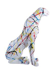 Large Modern Resin Leopard Sculpture, Classic Leopard Statue For Home Decor, Height: 31.5 Inches, Large Size For All Kinds Of Store Halls, Very Eye-Catching - White - View 11