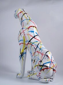 Large Modern Resin Leopard Sculpture, Classic Leopard Statue For Home Decor, Height: 31.5 Inches, Large Size For All Kinds Of Store Halls, Very Eye-Catching - White - View 9