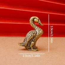 1pc Brass Rooster & Hen Figurine, Metal Crafts Decor Miniature, Gift Birthday Gifts Graduation - Multicolor - View 16