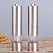 1/2pcs Electric Salt And Pepper Grinder Kit, Automatic One Handed Stainless Steel Grinder With Light And Adjustable Thickness, Battery Powered, Best Thanksgiving And Christmas Kitchen Gift, Practical Kitchen Tool - Multicolor - View 12