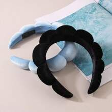 1pc Cloud Shaped Velvet Marshmallow Braided Headband, Wide Edge Hair Accessory For Face Washing, Bathing, Makeup, SPA, Exercise, Hair Styling, Hairband, Hair Hoop Headbands