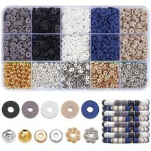 1350/4050+Pcs Clay Beads Jewelry Making Kit,Friendship Bracelet Kits Clay Flat Round Golden Silver Beads Flower Spacer Beads For Jewelry Bracelets Making Supplies DIY Crafts - Multicolor - View 10