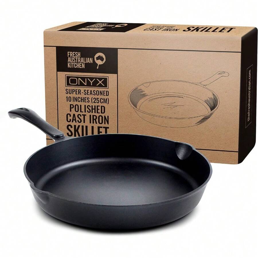 Cast Iron Skillets - 10 Frying Pan, Non-Stick Cast Iron Pan, Pre-Seasoned Cast Iron Cookware For Camping, Indoor And Outdoor Uses