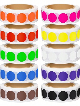 1000 PCS 1/2 Inch Round Dot Stickers Color Coding Labels,Colorful Coding Label Sticker For File Classification,Mark Key Points,Coloring,Student Classroom,Office,Organizing,For Christmas Gift Ideas,Holiday Home Decorations(1 Roll=1000pcs),Classroom,Dot Stickers,Sticker Rolls,Colouring Roll,Sticker Paper,White Dot Stickers,Small Stickers,White Dot Stickers,Red Dot Sight