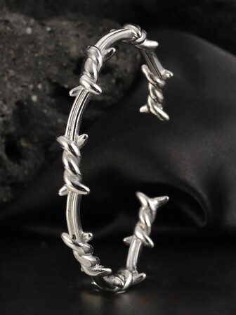 Camhanno 1 bit gatmode i rostfritt stål öppen gjuten taggarmband för män att bära varje dag när de går ut