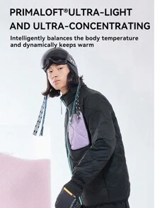 VECTOR MOTION Ski Thermal Insulated Jacket, Primaloft Lightweight Windproof, Unisex Moisture Wicking Outdoor Ski Mid Layer Jackets, For Skiing Single/Double Board Equipment