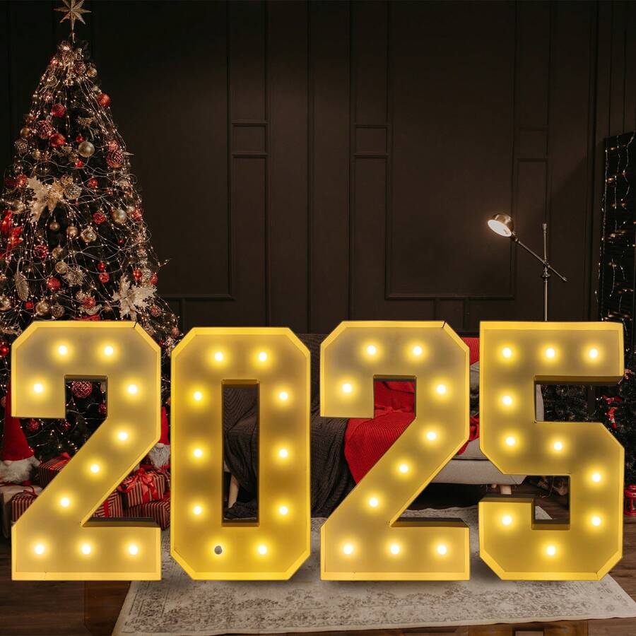 4FT Marquee Numbers, Light Up Numbers 0-9 Party Birthday Decorations ...