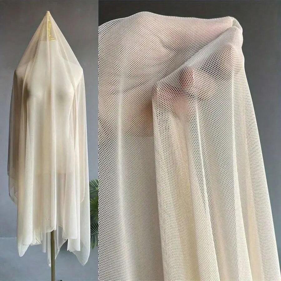 Tejido elástico de malla de color crema - Body transparente, material de diseño DIY, 63 pulgadas de ancho x 36/108/180 pulgadas de largo, peso de 40 gramos por metro cuadrado - multicolor - Ver 1