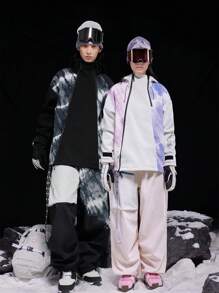 VECTOR MOTION 中国风羊毛运动裤，拼布设计，男女通用，防风防水，轻便保暖，透气舒适，耐用，运动滑雪服 - 黑色 - 查看 3