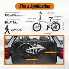 Rainaut 20-Inch Foldable Bike With 7-Speed Gears, Disc Brakes - Lightweight Aluminum Alloy, Easy Storage Folding Bike Foldable Bicycle With 7 Speed Gears 20-Inch Wheels Easy Folding City Bicycle With Disc Brake, Front And Rear Fendersfor Men & Women - trắng - Xem 8