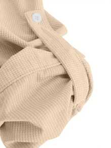 tooluck Men's Solid Color Cotton Linen Henley T-Shirts Long Sleeve Hippie Casual Beach T-Shirts - 杏色 - 查看 4