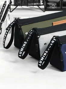 1 pieza Bolsa porta útiles escolares portátil de gran capacidad y multicapas para hombres y mujeres, bolsa de almacenamiento de bolígrafos para el campus, bolsa de almacenamiento de accesorios de papelería de escritorio, bolsa de almacenamiento multifuncional y conveniente, estuche para lápices de almacenamiento del campus - Multicolor - Ver 10