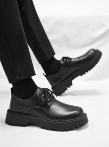 2024 New Thick Sole Comfortable Men Formal Leather Shoes, Suitable For Formal Occasions, Hotels, High-End Clubs, And Business Office Environments - Black - View 5