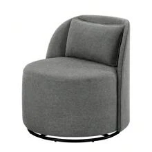 Juliet Modern Arch Swivel Chair, Cream Boucle
