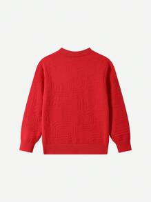 Annil Round-Neck Long-Sleeved Knitted Sweaters For Boys And Girls In Children's Clothing. With Chinese Style Jacquard Patterns, Warm And Suitable For The New Year In Spring.