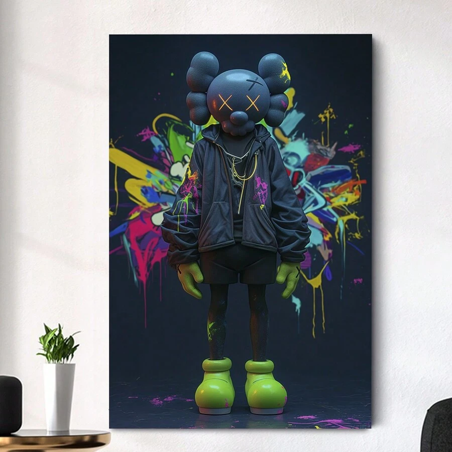 KAW Personalized Graffiti Modern Art Canvas, Creative Street Culture Wall Art, Suitable For Bedroom, Kitchen, Dining Room, Living Room, Office, And Other Home Wall Decorations