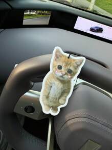 Cute Cat Car Air Freshener And Rearview Mirror Decor - Long-Lasting Fragrance, Keep Your Car Interior Fresh And Pleasant, Ideal Gift For Friends, Car Vent, Ocean Scent Air Freshener Diffuser, Cartoon Design, Suitable For Rearview Mirror