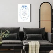 1pc Framed Canvas Poster, Simple Style Bible Preppy Wall Art Canvas Paintings, Ideal Gift For Bedroom Living Room Corridor, Wall Art, Room Decoration - 彩色 - 查看 3