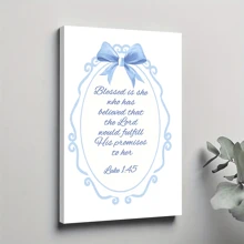 1pc Framed Canvas Poster, Simple Style Bible Preppy Wall Art Canvas Paintings, Ideal Gift For Bedroom Living Room Corridor, Wall Art, Room Decoration - 彩色 - 查看 1