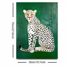 1pc Framed/Unframed Retro Green Leopard Art Poster Aesthetic Cool Animal Cheetah Dopamine Decor Funky Painting Canvas Print Minimalist Wall Picture For Dorm,Apartment,Bedroom,Living Room,Modern Home Decoration - Multicolor - View 8