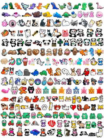 Random 10/20/30Pcs Animal Series DIY Charms For Shoe Key Chain Sandals Beach Bags, PVC Shoe Charms For Clogs Premium Quality Popular Decorations Accessories Great Gifts For Christmas, Birthday, Party Valentines Summer, School