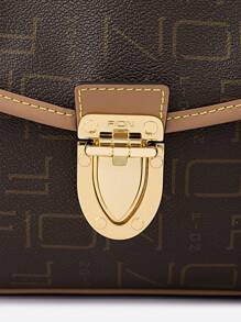 FION Bolso de hombro/axilar de mujer con cadena, bolso clásico con monograma y colgante de Corgi FAAFJGC053