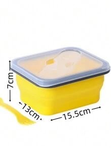 SPROUTS TREES 1 件装多色单格可解扣硅胶折叠便当盒，微波炉适用午餐盒，密封食品储存容器