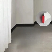 1pc 1m/2m Long 10cm Wide Flexible Baseboard Made Of Soft PVC Kickboard Line, Plastic Floor Skirting Line, Waterproof Self-Adhesive, Decorative Component