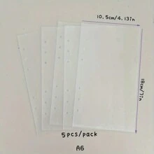 5pcs Loose Leaf Binder Sleeves, A5/A6/A7 Size Document Organizer Bags, Durable PP Receipt & Coin Storage Pockets, Monthly & Yearly Planner Bags,School Supplies,Back To School