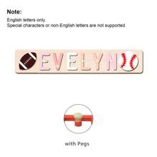 1 PC Customized Name Puzzle, Customize Your Name, Multiple Colors, Can Be Matched With Cute Elements, Wooden Educational Early Learning Toys, Baby Christening Anniversary Gift
