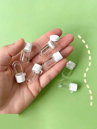 1/3/5/10/15/20/25/30/35/40/45/50/100 piezas Botellas transparentes recargables de tamaño de viaje de 2ml con tapa abatible, envase de vidrio portátil para lociones y limpiadores