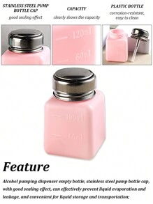 Flacone da 120/180ml di smalto per unghie rimuovitore in bianco/rosa/blu con pompa in acciaio inossidabile, tipo a pressione per la distribuzione del liquido, adatto per rimuovere alcol, smalto per unghie e trucco, con tappo in metallo - Multicolore - Visualizzare 7