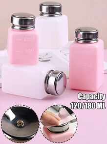 Flacone da 120/180ml di smalto per unghie rimuovitore in bianco/rosa/blu con pompa in acciaio inossidabile, tipo a pressione per la distribuzione del liquido, adatto per rimuovere alcol, smalto per unghie e trucco, con tappo in metallo - Multicolore - Visualizzare 2