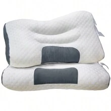 3D Soy Massage Pillow - Cervical Pillow For Pain Relief Sleep, Orthopedic Pillow For Neck Pain Relief, Orthopedic Neck Pillow, Suitable For Back, Stomach And Side Sleepers - 白色 - 查看 1