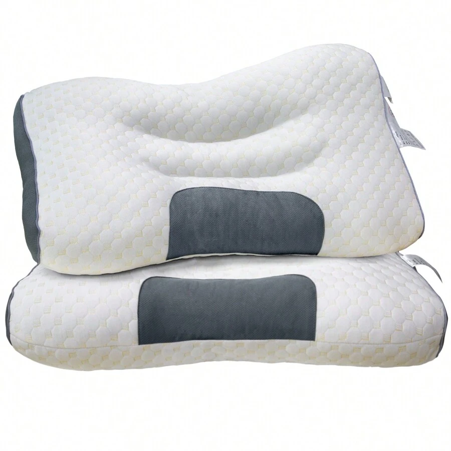 3D Soy Massage Pillow - Cervical Pillow For Pain Relief Sleep, Orthopedic Pillow For Neck Pain Relief, Orthopedic Neck Pillow, Suitable For Back, Stomach And Side Sleepers - 白色 - 查看 1