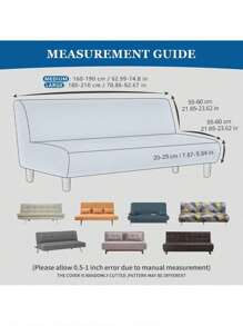 1pc Tropical Plant Floral Printed, Milk Silk Highly Elastic Armless Sofa/Bed Slipcover, Dust-Proof Durable Futon Cover, Suitable For Living Room & Bedroom All Seasons - Multicolor - View 2