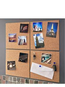 1/2/4/6/8 Pcs 11.8 Inch Square Frameless Soft Cork Bulletin Board With Self-Adhesive Decorative Boards Photo Wall Display Boards - Multicolor - View 2