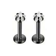 1 Pair Of 16G Stainless Steel Round Heart Five-Pointed Star Zirconia Lip Stud Nose Stud Lip Stud Monroe Lip Ring Spiral Earrings